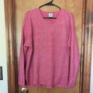 CAbi Pink Cable Knit Sweater